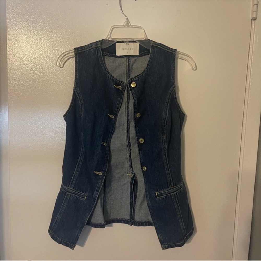Meshki Blue Denim Abel Sleeveless Top & shorts set - Picture 3 of 5